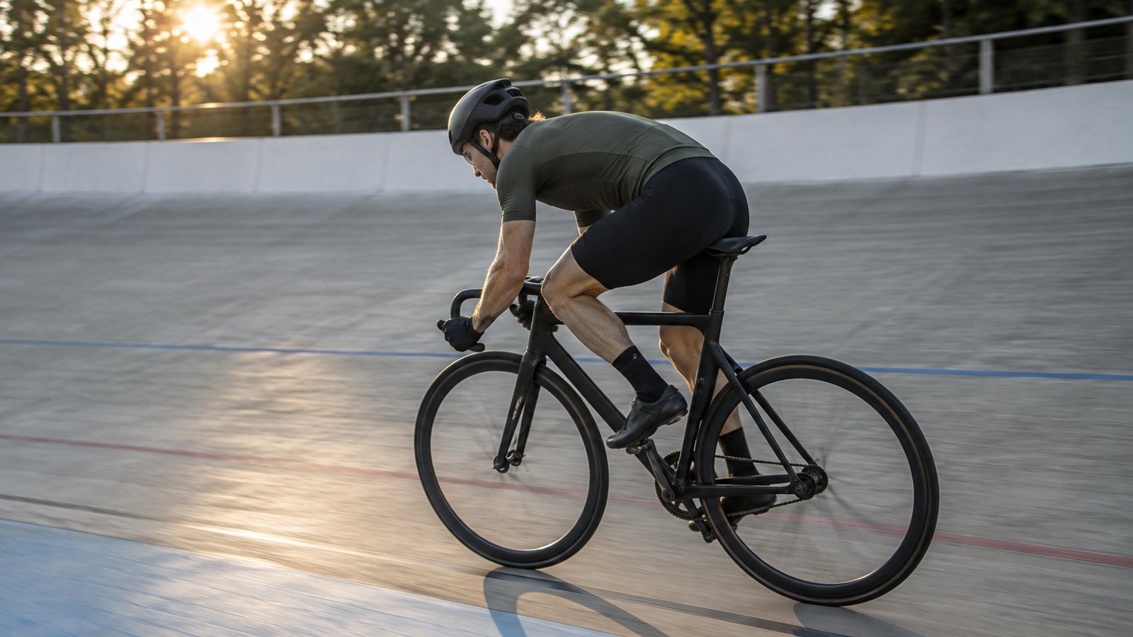 AI generated illustration of a cyclist training on an outdoor track